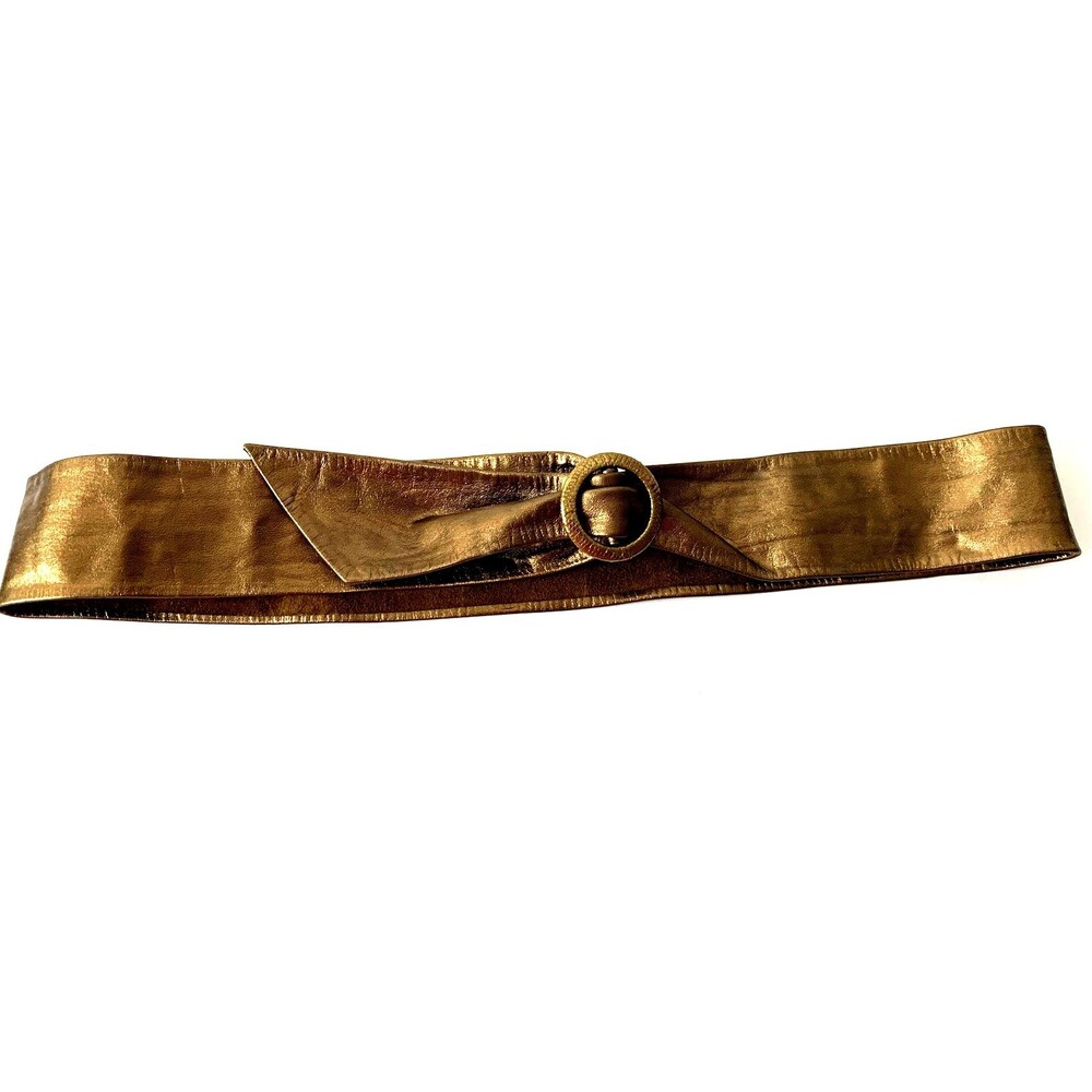 Vintage Emmanuel Womens Leather? Belt Bronze/Gold Metallic Canada 40”